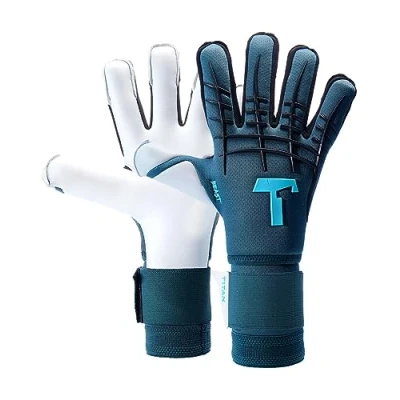 Image of T1TAN Petrol Beast 3.0 Goalkeeper Gloves with Finger Protection Football for Teenagers and Adults, Unisex Fusion Cut 4mm Aqua Grip Gr. 10