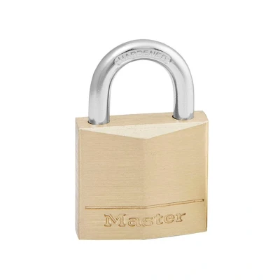 Image of Master Lock 130EURD Key Padlock with Brass Body, Gold, 4,9 x 3 1,2 cm