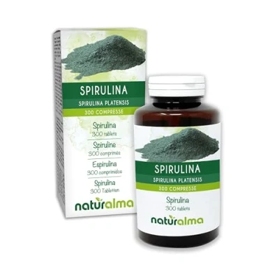 Image of Spirulina (Spirulina platensis or Arthrospira platensis) Thallus (Seaweed) Naturalma 150 g 300 Tablets Food Supplement Natural and Vegan