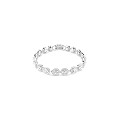 Image of Swarovski Una bracelet, Round cut, White, Rhodium plated