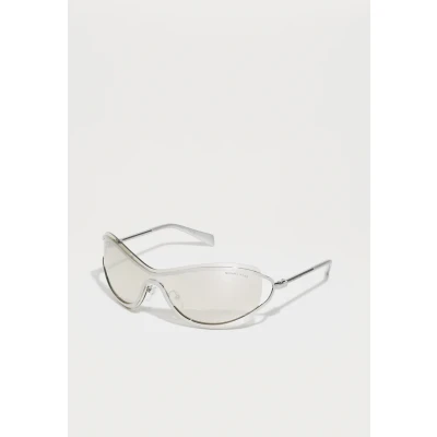 Image of Michael Kors Woman MK1166 LA PRAIA 19038V Sunglasses Metal Silver Geometric Mirrored