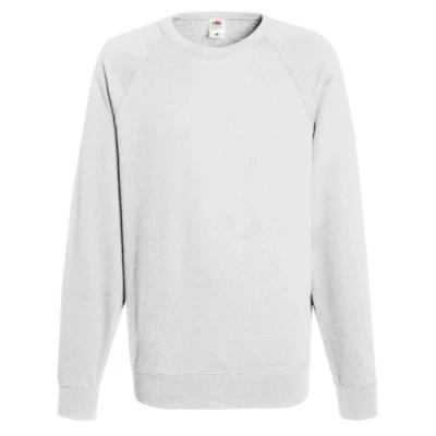 Image of Fruit of the Loom Brand Raglan Men&#039;s Sweatshirt 80/20 / Home Shop Italia White Xl