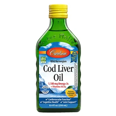 Image of Carlson Labs Kid&#039;s Cod Liver Oil, 550mg Natural Lemon, 250 ml, 1353