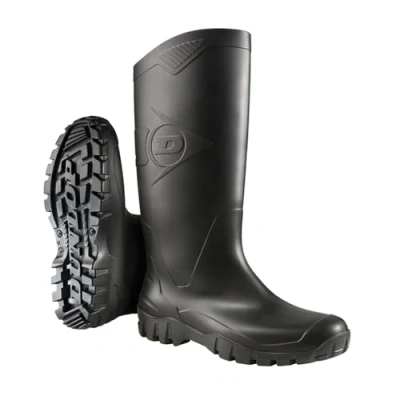 Image of DUNLOP Unisex Dane Wellington Boots, Green, 7 UK