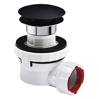 Image of Wirquin 30722863 XS Pure Black Ultra Compact Complete Set for Sink Diameter 32 (Quick Clac) Touch