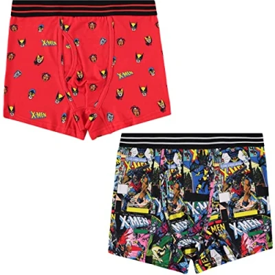 Image of Marvel Mens Comics Boxer Briefs X Men Wolverine Underwear 2 Pack (Multicolor, Medium)