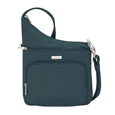 Image of Travelon: Essentials Anti Theft North/South Crossbody Bag, Peacock, One Size,
