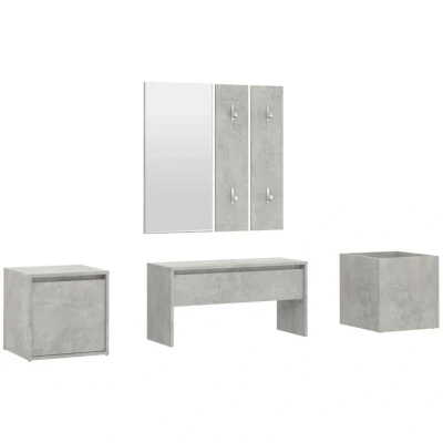 Image of vidaXL Hallway Furniture Set Concrete Grey Engineered Wood