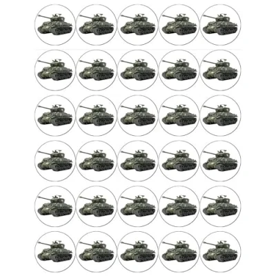 Image of Tanks Army Military Cupcake Toppers Edible Wafer Paper Fairy Cake Birthday Cakes Decorations