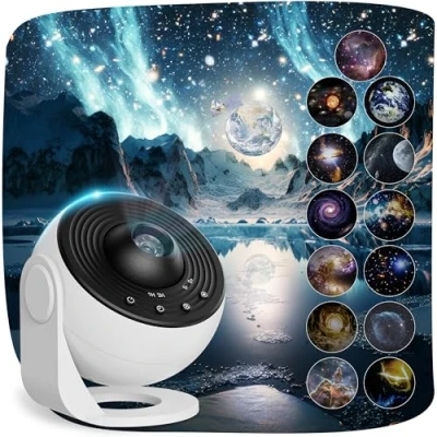 Image of Fussion Planetarium Projector for Bedroom, 12 in 1 Star Galaxy Light, Nebula Night Light Milky Way with Timer, LED Space Lamp Room Decor Adults Kids White