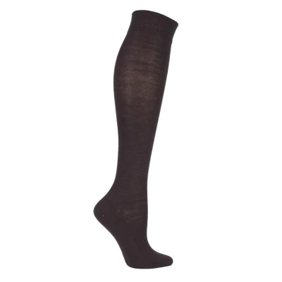Image of 1 Pair Dark Brown Sensitive London Left and Right Comfort Cuff Cotton Knee High Socks Ladies 2.5 5 Falke