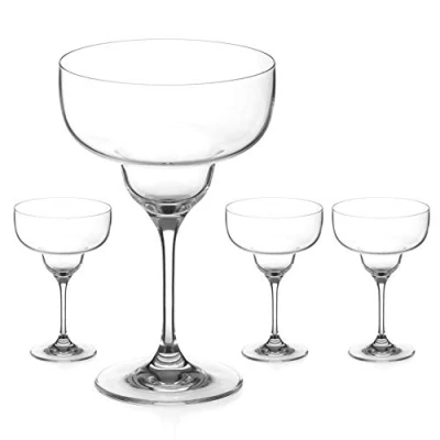 Image of DIAMANTE Margarita Glasses Crystal Cocktail Set of 4 ‘Auris’ Collection Undecorated Gift Box Premium