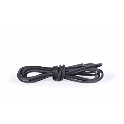 Image of Kaps leather laces, 100% genuine quality shoe boot made in Europe (140 cm 55 inch 8 to 10 eylet pairs / 91 black)