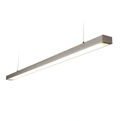 Image of Borde Integrated LED Linear Baton Pendant Bar Silver, Opal