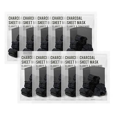 Image of [PACK OF 10] EUNYUL Purity Charcoal Sheet Mask Pack 22ml x 10pcs Korean Skincare Revitalizing &amp; Clarifying Natural Ingredients for All Skin Types