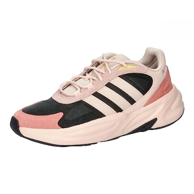 Image of adidas Women&#039;s Ozelle Cloudfoam Lifestyle Running Shoes Sneakers, Carbon/Wonder Quartz/Acid Orange, 9.5 UK