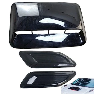 Image of Universal Car Intake Decorative Scoop Bonnet Vent Hood Cover Carbon Fiber Style Auto