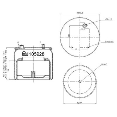 Image of 1794422 Boot, air suspension FEBI BILSTEIN 105928 Rear Axle