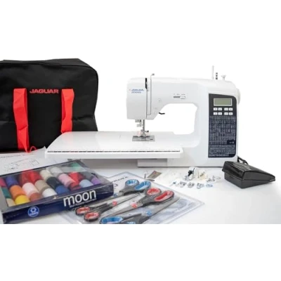 Image of Jaguar 200SQ Computerised Sewing Machine, 200 Stitches, 9 Buttonholes, Includes Large Accessories Bundle