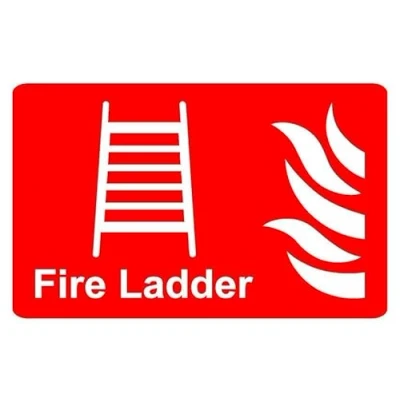 Image of Fire ladder safety sign 1mm flexible Plastic (300mm x 200mm)
