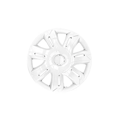 Image of NRM 15&quot; Hubcaps Wheel Covers Trims Set 4 PCS Weather Resistant Universal ABS White
