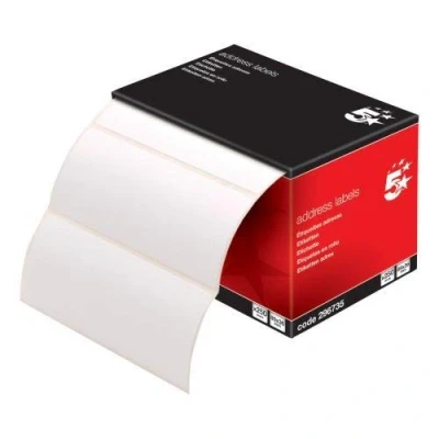 Image of Permanent Adhesive Office Address Labels 89x36mm on Continuous Roll [250 Labels] + A Free Pen (1)