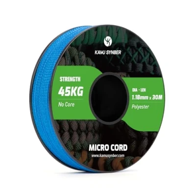 Image of Kamu Synber Micro Cord 1.18mm Paracord Braided Rope 30m Spool for Bracelet, Crafting, Jewelry Making, Key Chains Support 45kg Blue