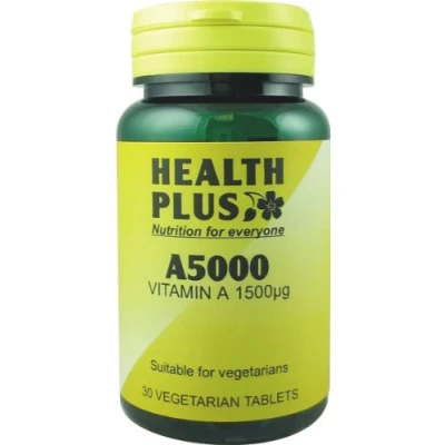 Image of Health Plus A5000 : Vitamin a Supplement 30 Tablets, in Planet Friendly 99% Recycled Pot