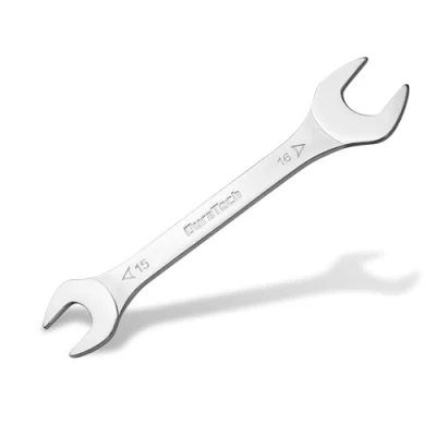 Image of DURATECH Double Open End Spanner, Metric Size 15x16 mm, Super Thin Ended Wrench Flat Spanner for Narrow Space, Carbon Steel, Mirror Chrome Plated