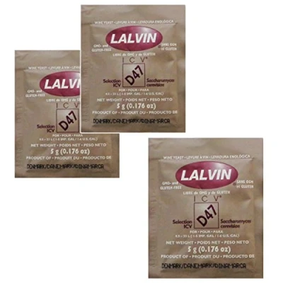 Image of 3X Lalvin D47 Yeast White and Blush Wines 5g Homebrew Wine Making 4.5L 23L