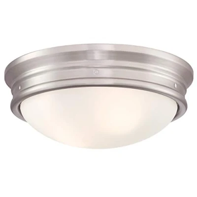 Image of Westinghouse Lighting 63707 Sophia 33 cm, Two Light Indoor Flush Mount Ceiling Fixture, Brushed Nickel Finish with Frosted Glass