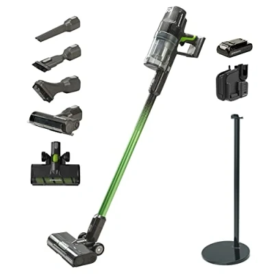 Image of Greenworks GD24SVK4D Deluxe Cordless Vacuum Cleaner, High Power Suction, 45 Minutes Run Time, Pet Hair Tool, 3 Levels of Power, 24V 4Ah Battery and Stand Super Charger, Year Guarantee