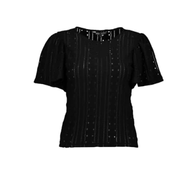 Image of ONLY Women&#039;s Onlriverside S/S Flaired Top JRS T Shirt, Black, XS