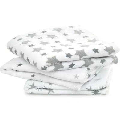 Image of aden + anais 100% Cotton Muslin Musy Squares, Multi Use Baby Cloths for Girls &amp; Boys, 70x70cm, Ideal Newborn Infant Nursing Set, Perfect Shower Gifts, 3 Pack, Twinkle