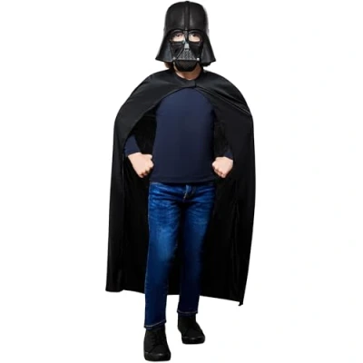 Image of Rubie&#039;s Official Disney Star Wars Darth Vader Mask and Cape Child One Size,Black
