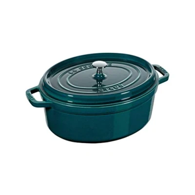 Image of STAUB 1003842 Cast Iron Roaster/Cocotte, Oval 33 cm, 6.7 L, La Mer