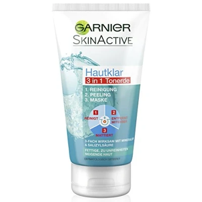 Image of Garnier Clear Skin 3 in 1 Cleansing + Exfoliating Mask 150 ml