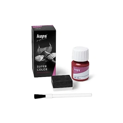 Image of Dye Paint For Leather Shoes And Bags With Sponge Brush, Kaps Super Color, 70 Colours, 25ml 0.85 fl. Oz., 112 Red