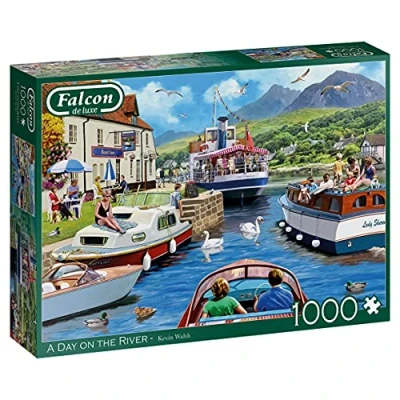 Image of Jumbo, Falcon de luxe A Day on The River, Jigsaw Puzzles for Adults, 1,000 piece