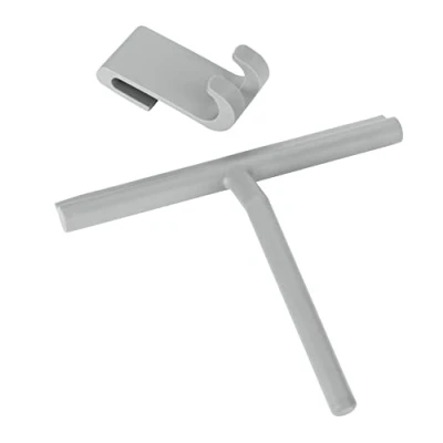 Image of WENKO Bathroom squeegee Mola in grey, Stainless Steel, 21 x 4 24.5 cm