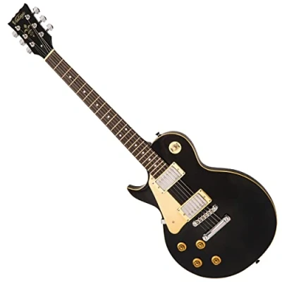Image of VINTAGE V10 COASTER SERIES LEFT HANDED ELECTRIC GUITAR GLOSS BLACK