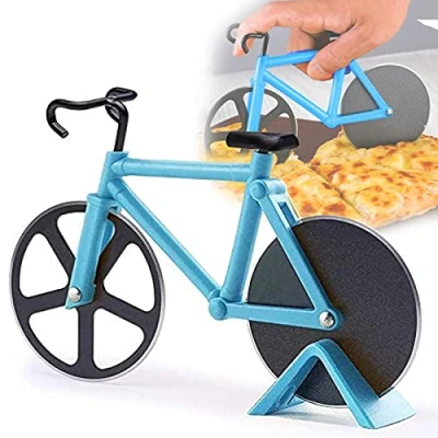 Image of Shuny Stainless Steel WHEEL_CUTTER Pizza Cutter, Light Blue