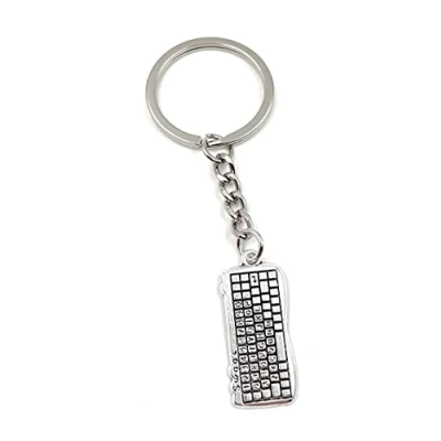 Image of Onwomania Keyboard Calculator Keyring Metal Lucky Charm in Aluminium Gift Box, Ideal as a Gift, silver, One Size
