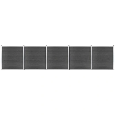 Image of vidaXL Fence Panel Set WPC 872x186 cm Black