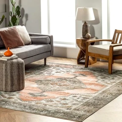 Image of nuLOOM Area Rug, Polypropylene, Peach, 4 ft x 6