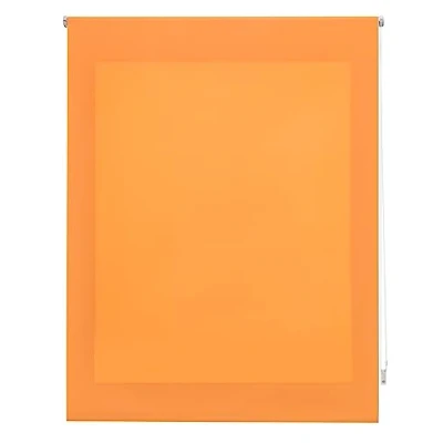 Image of DECORBLIND Smooth Translucent Roller Blind, Blind Size: 100 x 250 cm Width Length/Plain Fabric Dimensions: 97 245 Orange Easy Installation to Wall or Ceiling