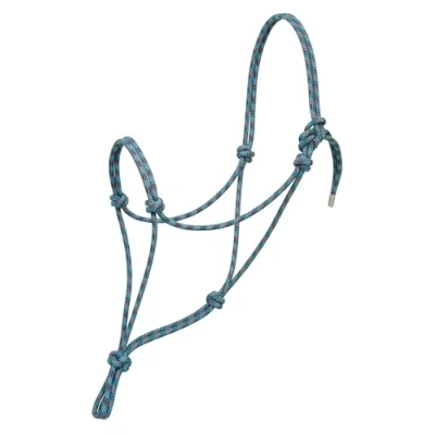 Image of Weaver Leather Silvertip No. 95 Rope Halter, Average, Gray/Royal Blue/Navy/Turquoise