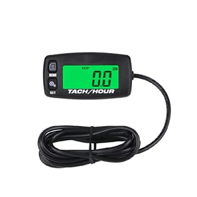 Image of Jayron JR HM032A Self Powered Digital Tachometer/Inductive/Maintenance/Waterproof/Backlit/Shutdown Hour Meter,Battery Replaceable,for Lawn Mower Tractor Generators and Pneumatic Equipment