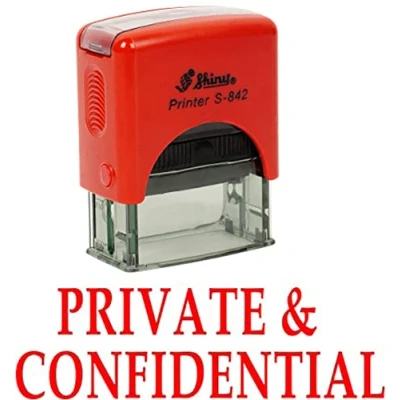 Image of Printtoo Private &amp; Confidential Self Inking Rubber Stamp Office Stationary Custom Shiny