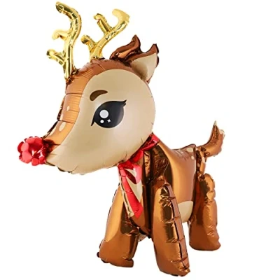 Image of Toyland® 28&quot; 3D Reindeer Shape Foil Balloon Christmas Party Decorations Balloons Air Fill